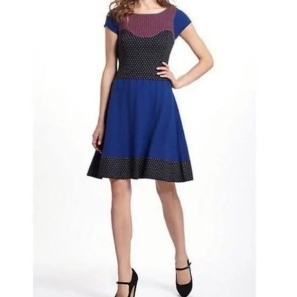 Women's Anthropologie Sparrow Knit Wool Sweater Dress Color Block Design XS